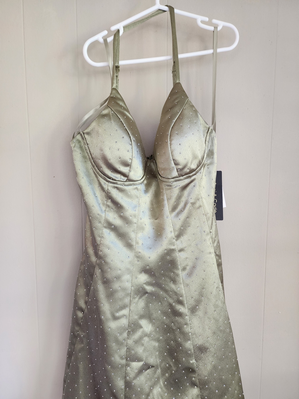 Women’s Satin Slip Dress in Olive Green